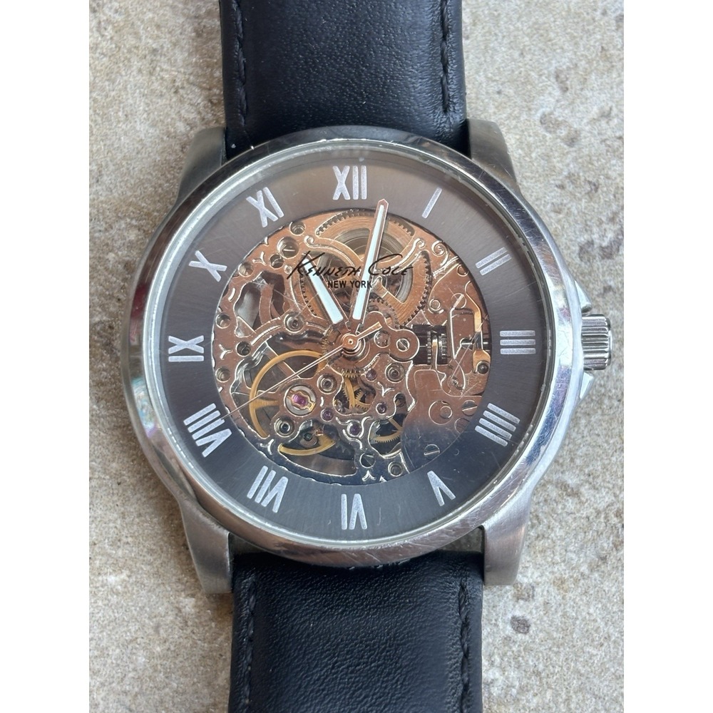 ⭐️Kenneth Cole New York⭐️Automatic Skeleton Men's Watch Roman Numerals⭐️Black⭐️